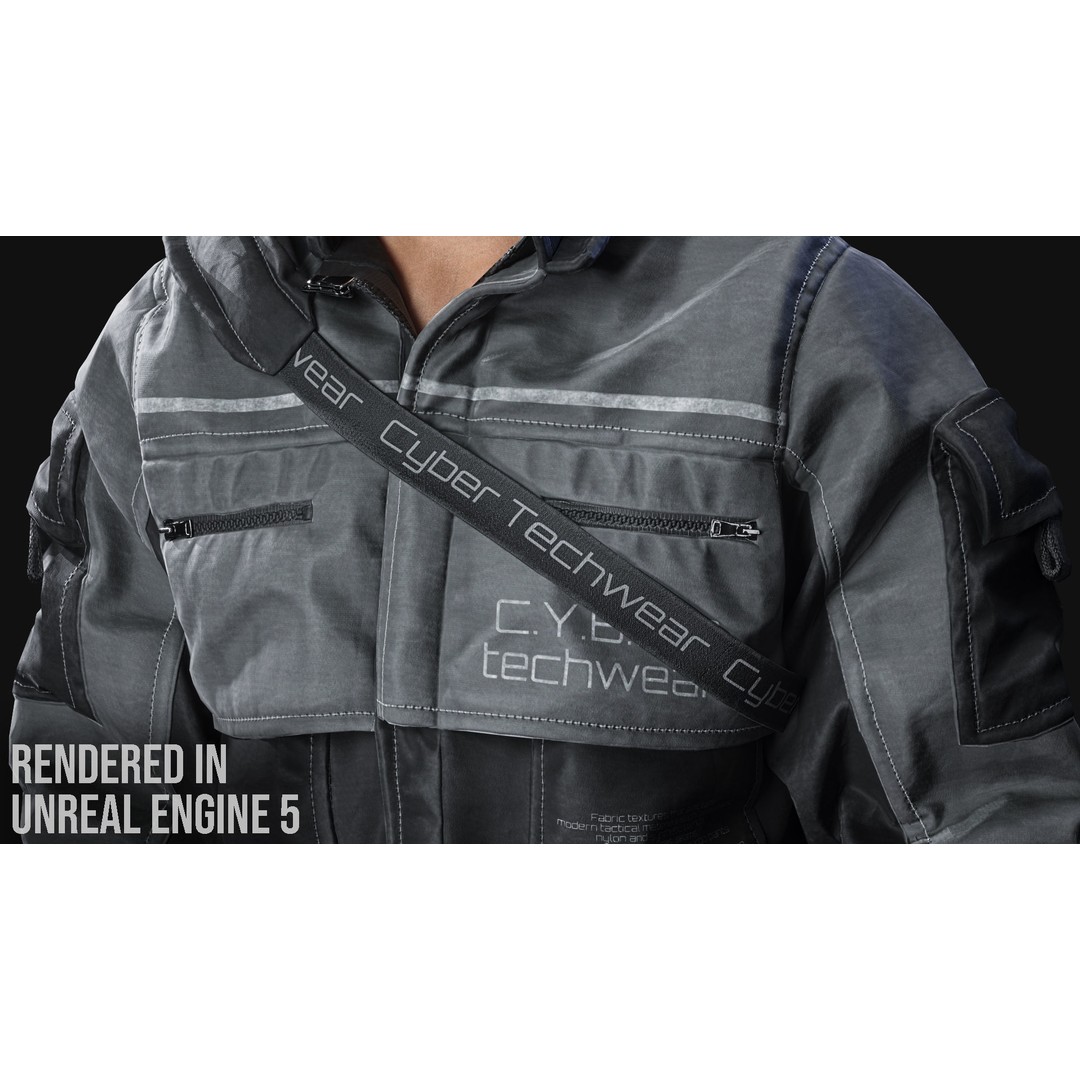 Techwear Character 3D Model – Low Poly Rigged Game Asset, FBX - View 6