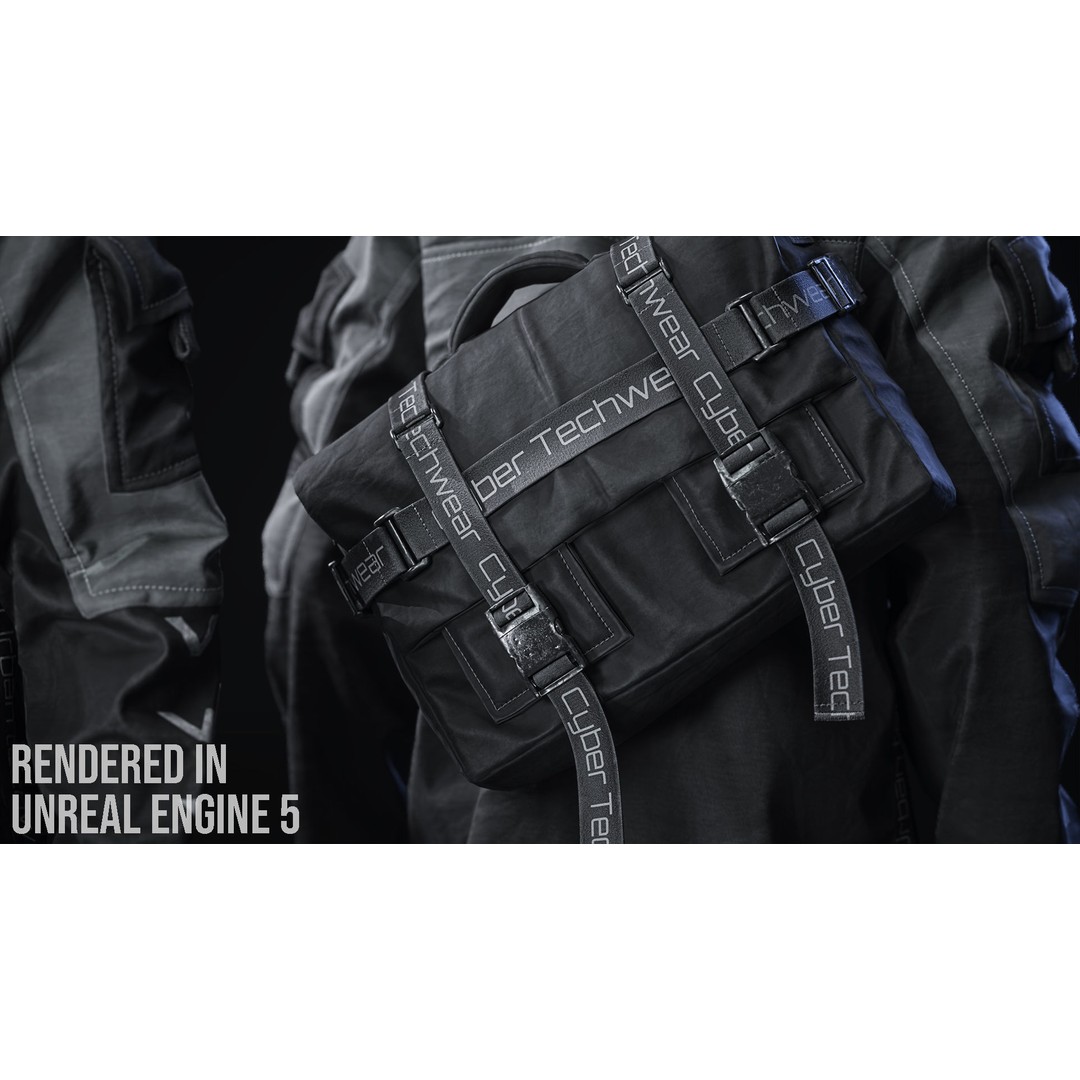 Techwear Character 3D Model – Low Poly Rigged Game Asset, FBX - View 7