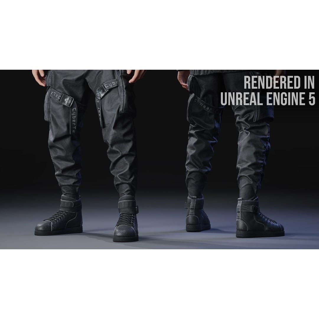 Techwear Character 3D Model – Low Poly Rigged Game Asset, FBX - View 8