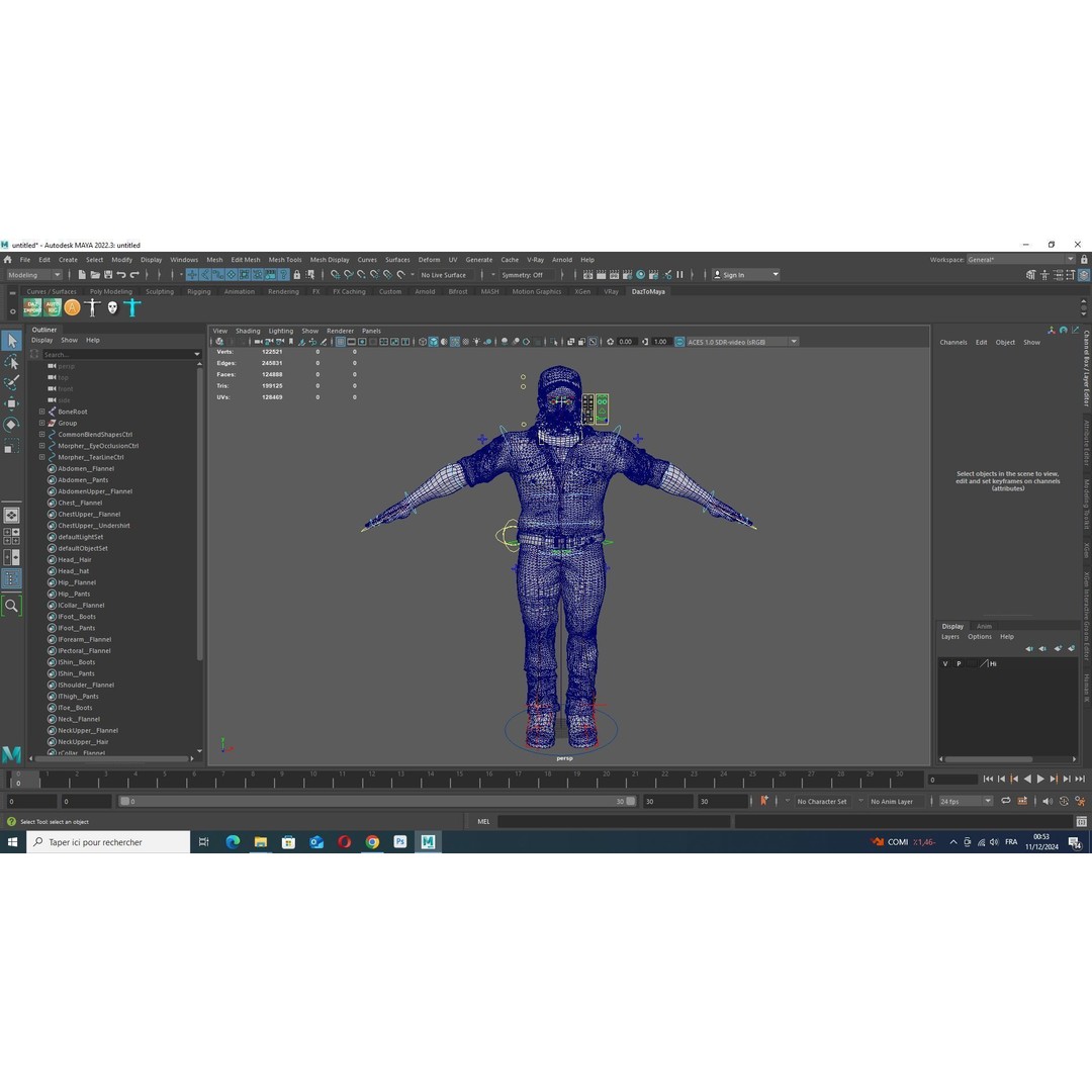 Realistic Bearded Lumberjack 3D Model – Low Poly Rigged Character, FBX - View 10
