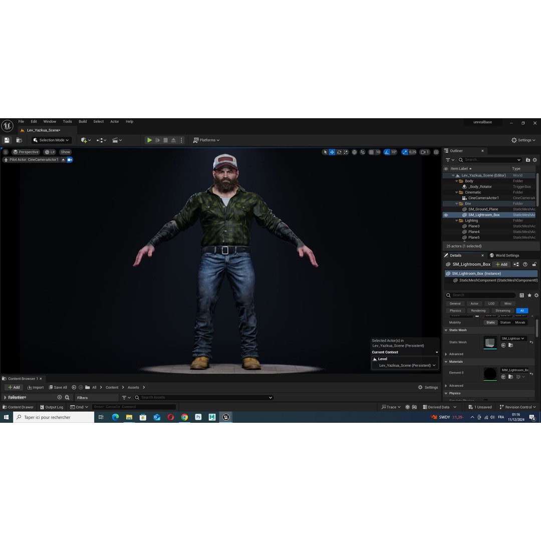 Realistic Bearded Lumberjack 3D Model – Low Poly Rigged Character, FBX - View 14