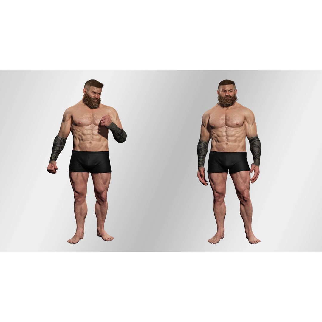 Realistic Bearded Lumberjack 3D Model – Low Poly Rigged Character, FBX - View 5