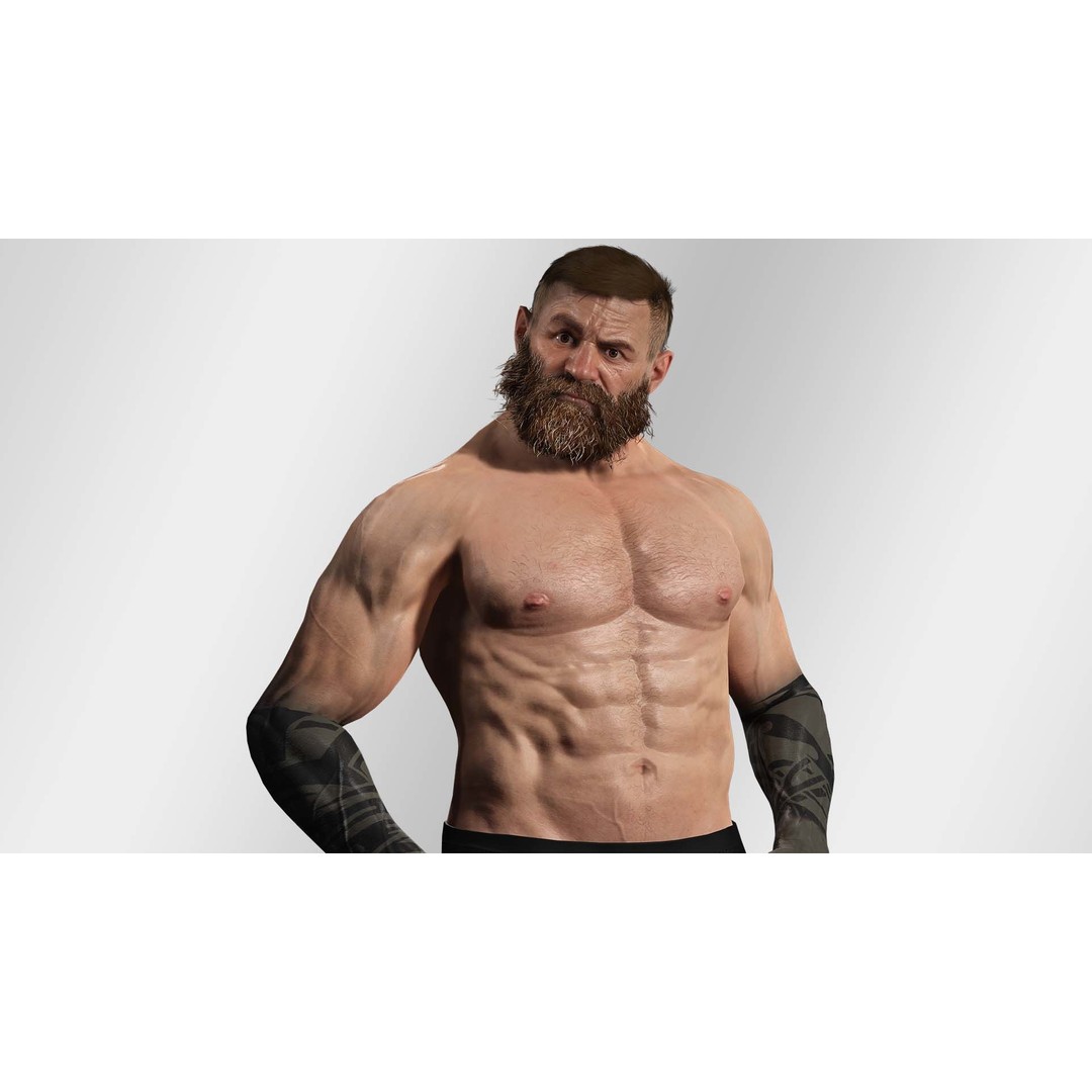 Realistic Bearded Lumberjack 3D Model – Low Poly Rigged Character, FBX - View 7