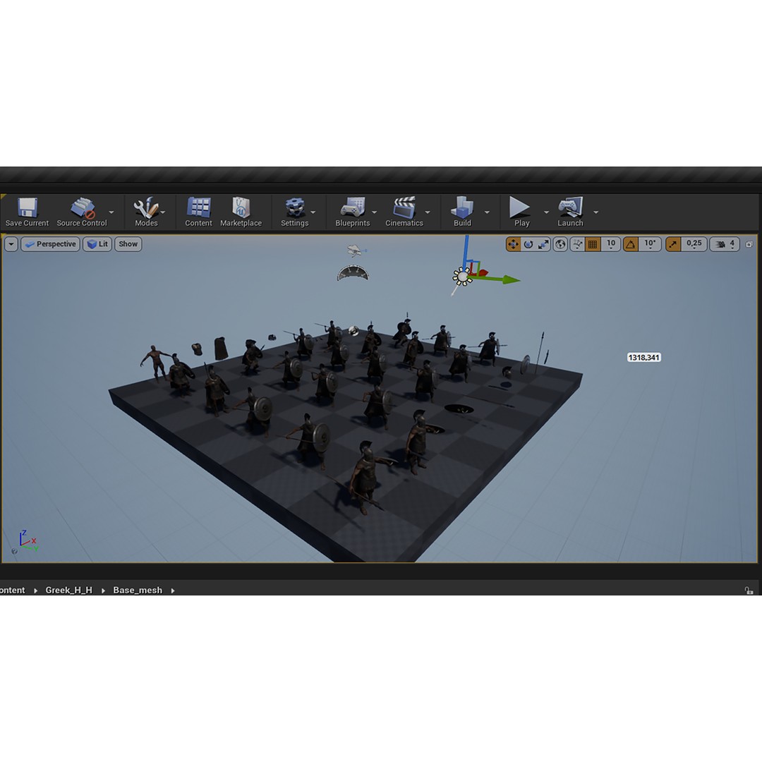Greek Royal Heavy Hoplite 3D Model – Low Poly Rigged Character for Games