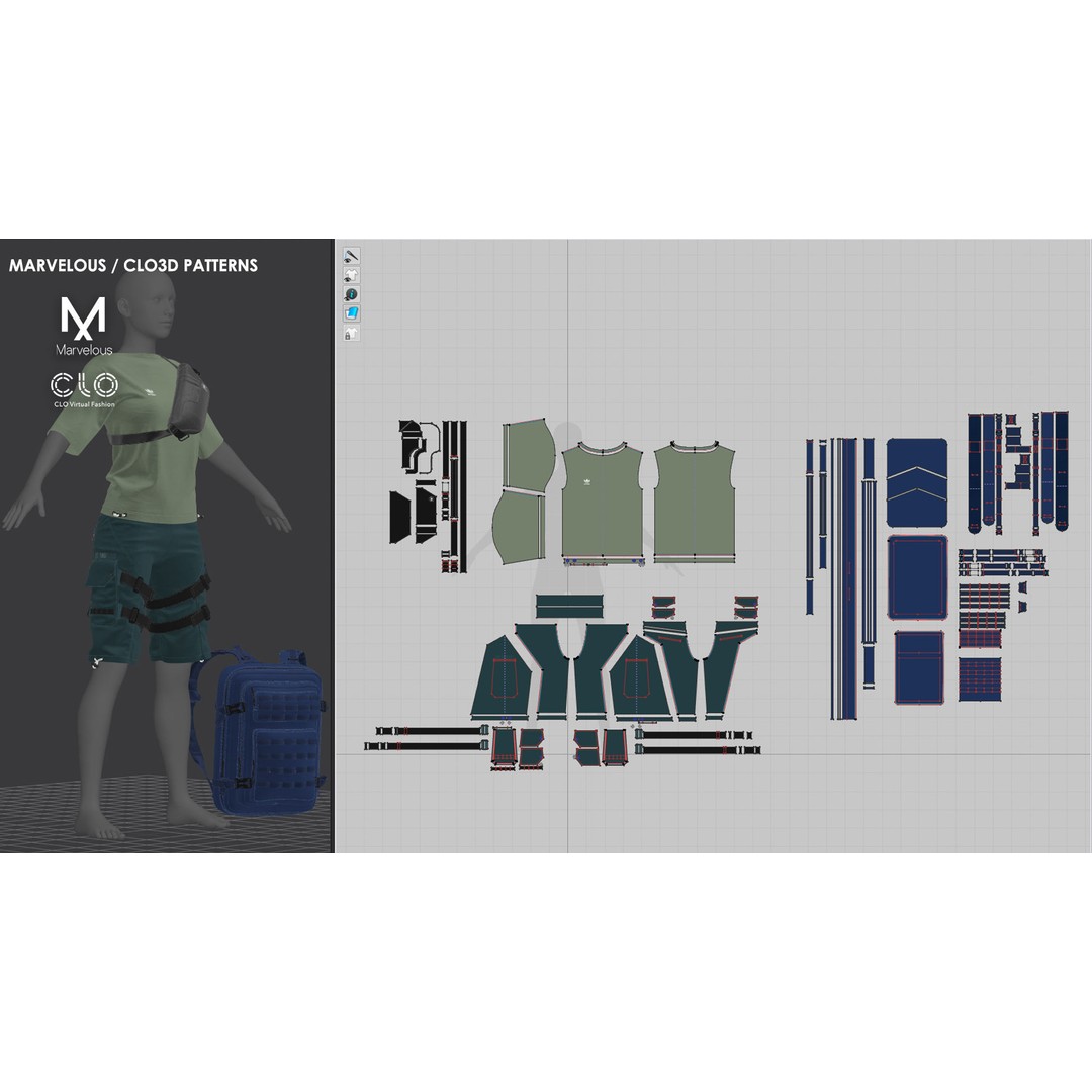 Girls Outfit 3D Model – Marvelous Designer Clothing, PBR Textures - View 6