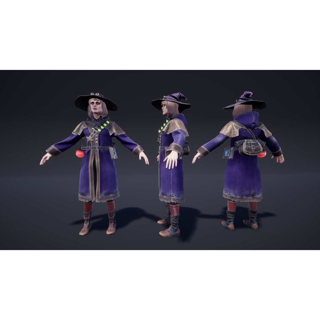 Fantasy Warriors 3D Model – Low Poly Game Asset, Rigged, FBX - View 10