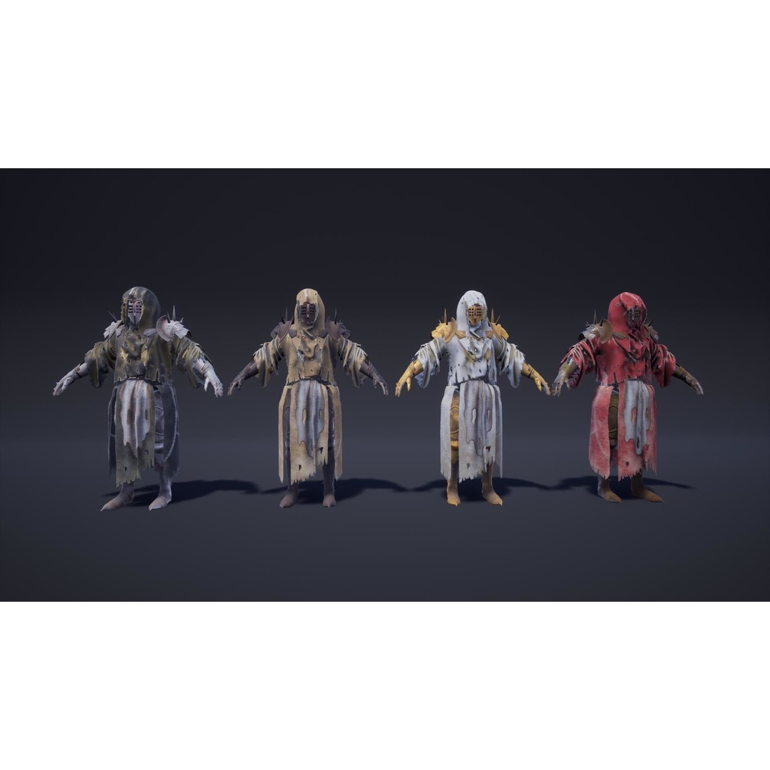 Fantasy Warriors 3D Model – Low Poly Game Asset, Rigged, FBX - View 14