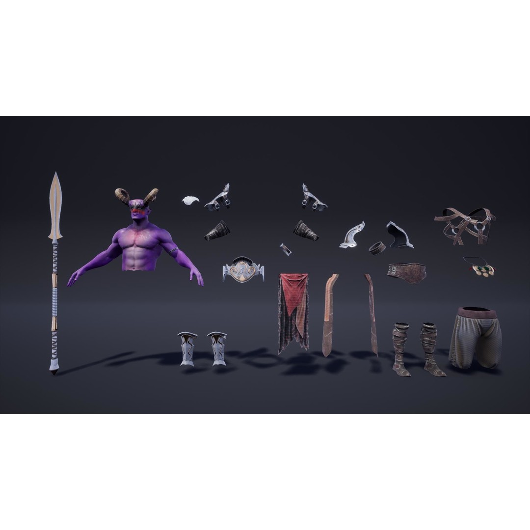 Fantasy Warriors 3D Model – Low Poly Game Asset, Rigged, FBX - View 4