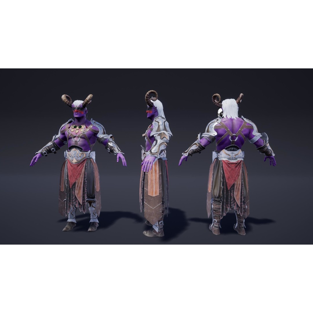 Fantasy Warriors 3D Model – Low Poly Game Asset, Rigged, FBX - View 5