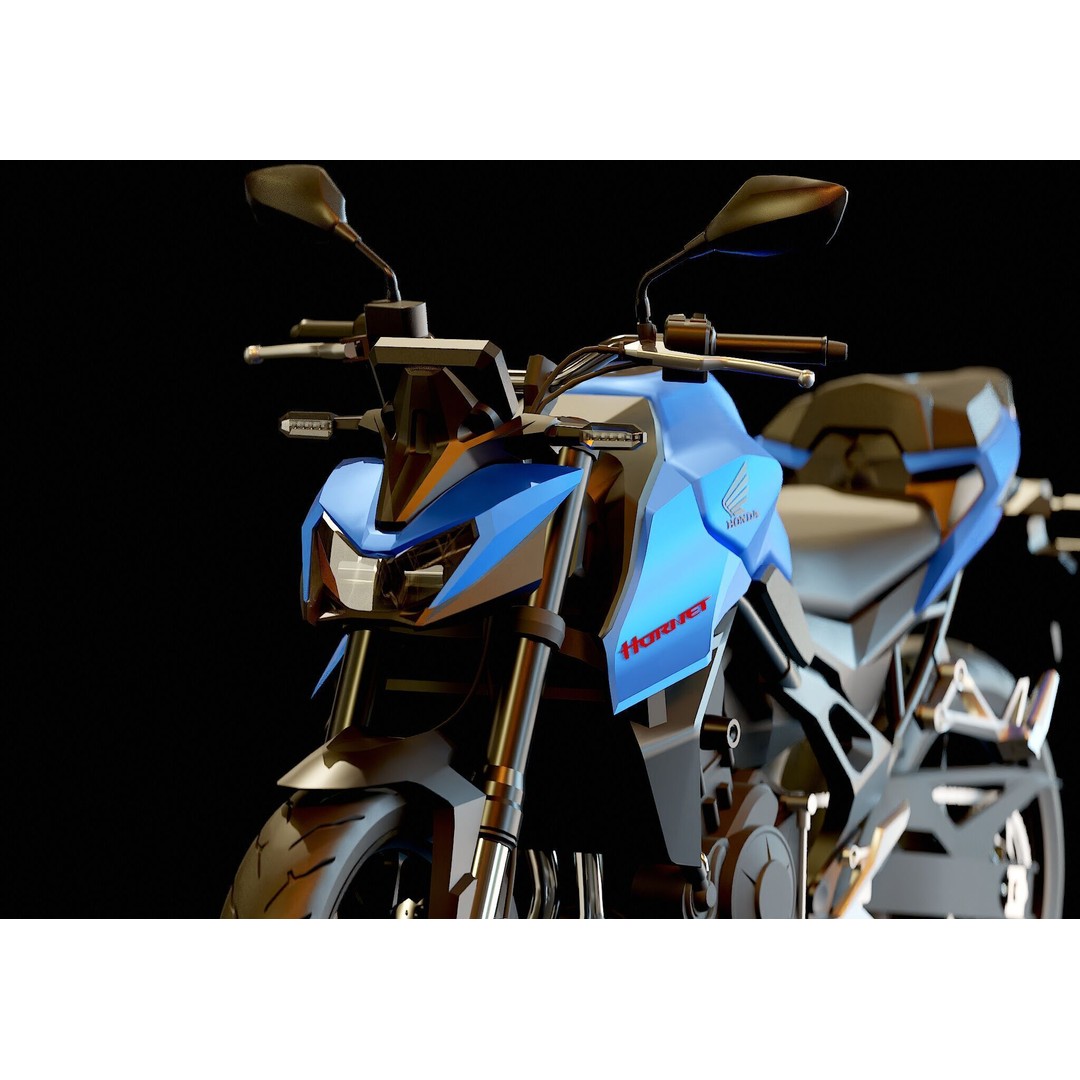 Honda CB750 Hornet 2025 3D Model – Realistic Motorcycle Base Mesh, FBX - View 10
