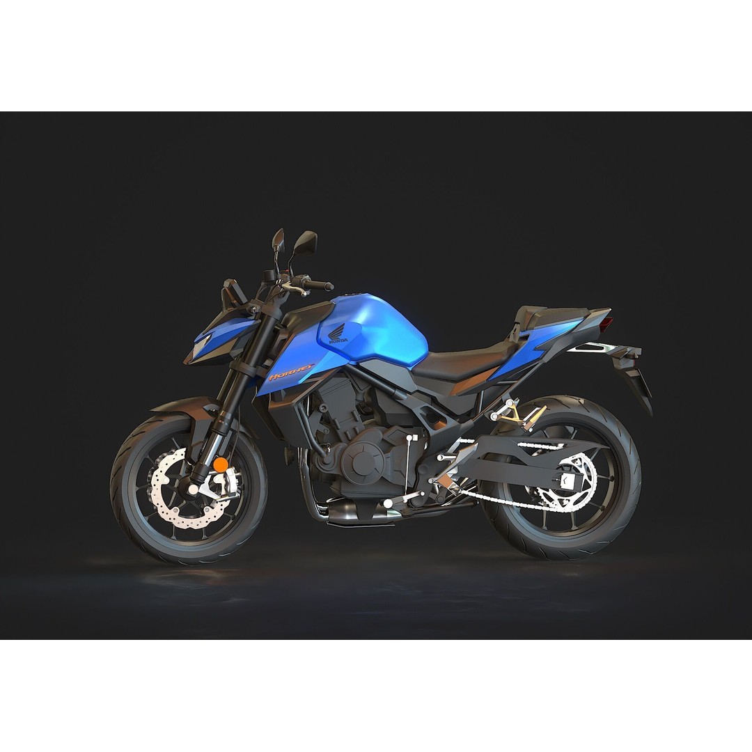 Honda CB750 Hornet 2025 3D Model – Realistic Motorcycle Base Mesh, FBX - View 3
