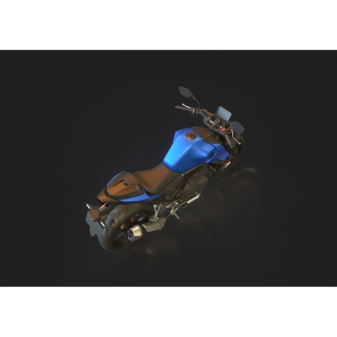 Honda CB750 Hornet 2025 3D Model – Realistic Motorcycle Base Mesh, FBX - View 4