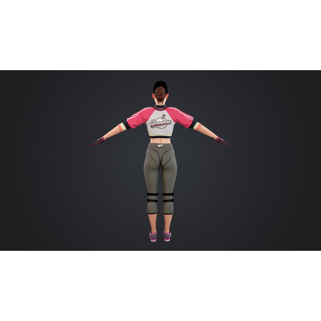 Baseballer 3D Model – Low Poly Rigged Character for Animation - View 10