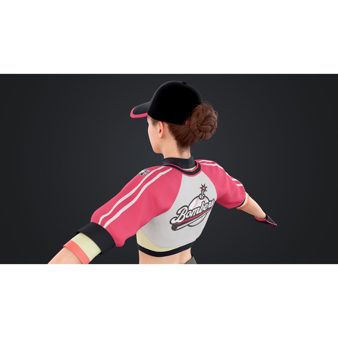 Baseballer 3D Model – Low Poly Rigged Character for Animation - View 14