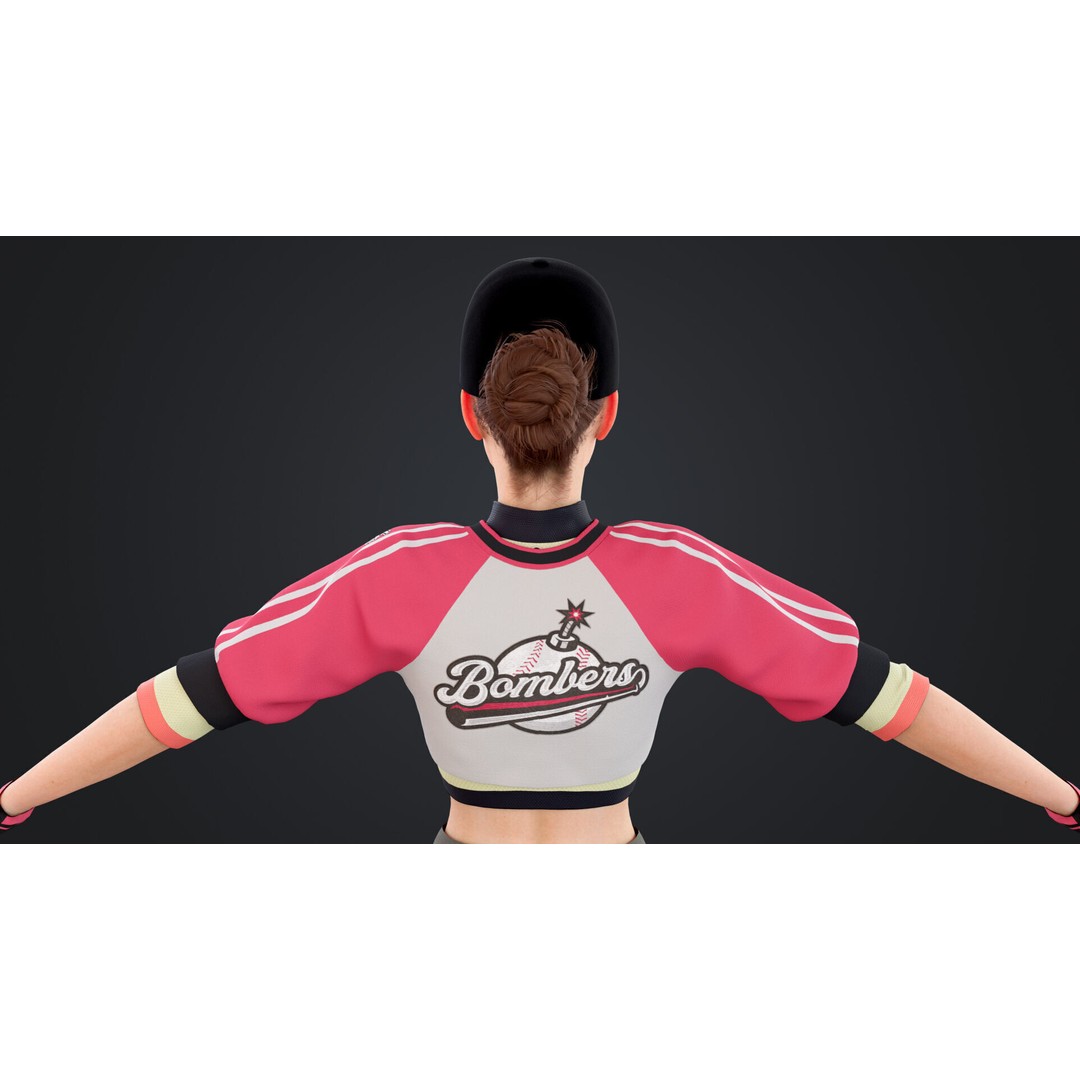 Baseballer 3D Model – Low Poly Rigged Character for Animation - View 15