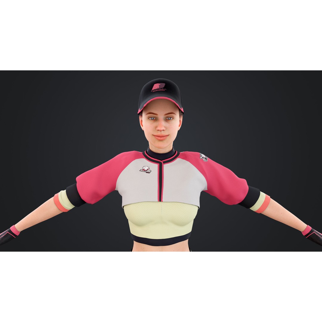 Baseballer 3D Model – Low Poly Rigged Character for Animation - View 16