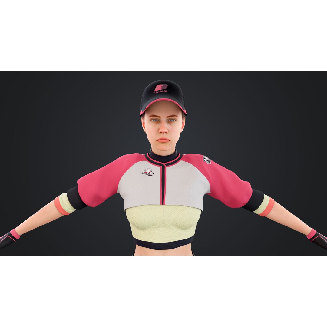 Baseballer 3D Model – Low Poly Rigged Character for Animation - View 19