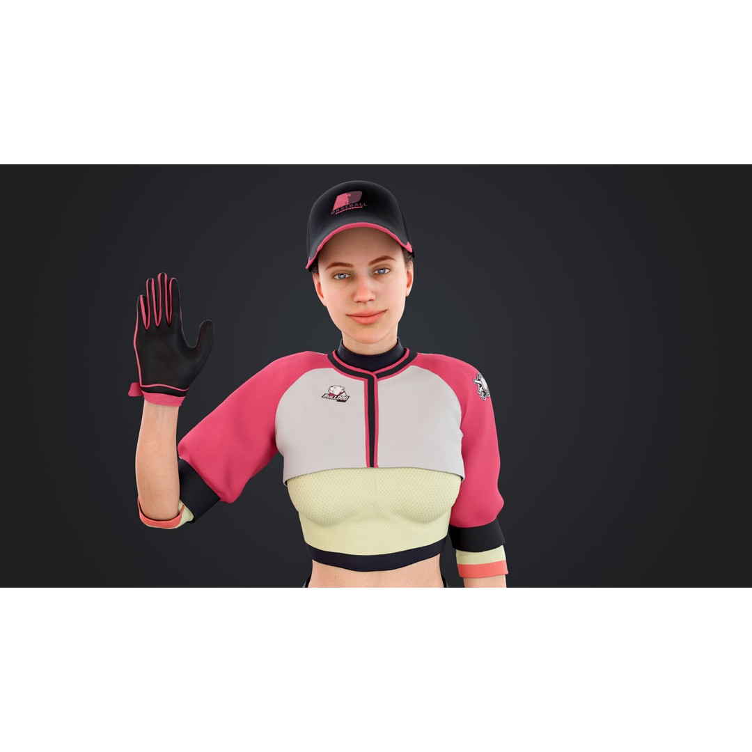 Baseballer 3D Model – Low Poly Rigged Character for Animation - View 4