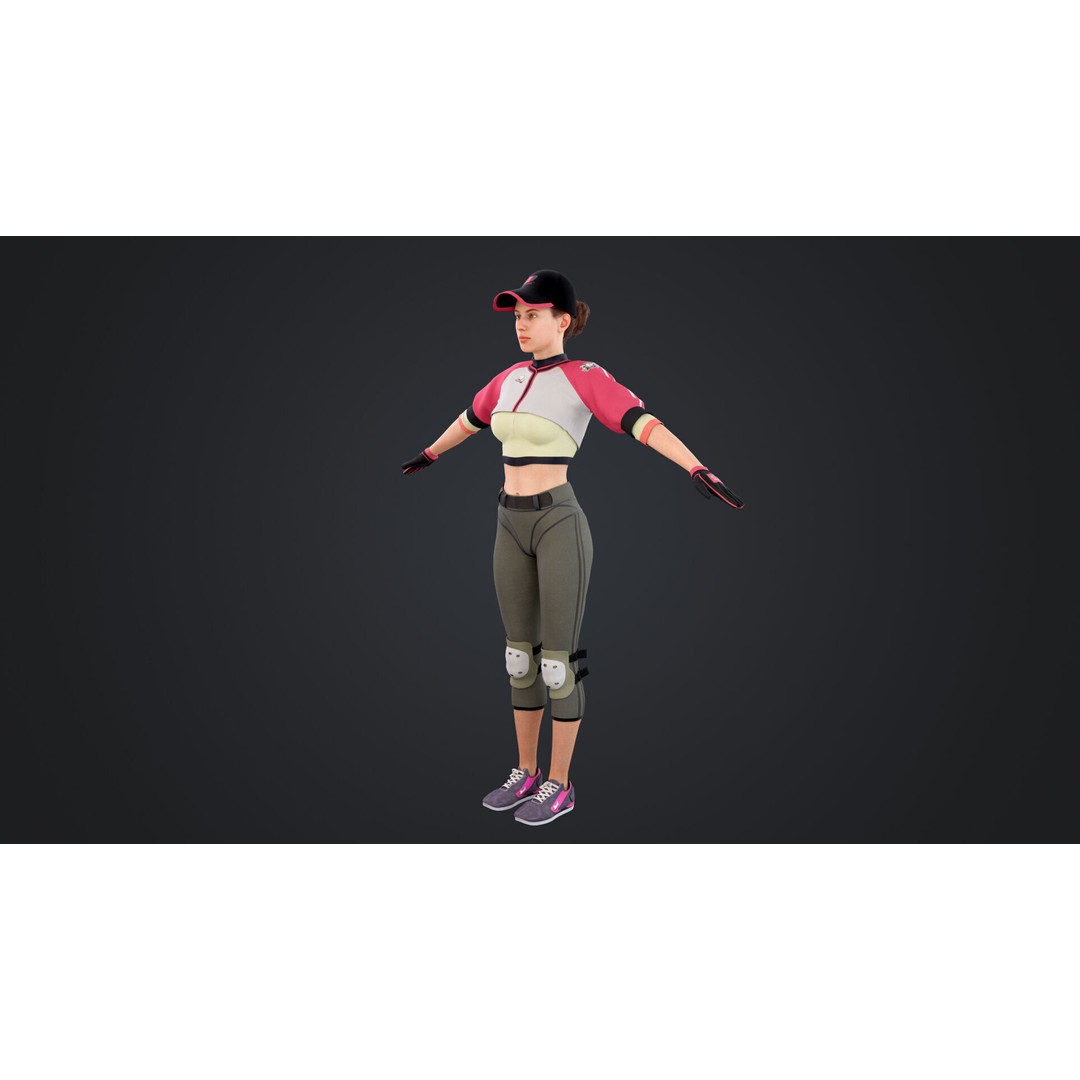 Baseballer 3D Model – Low Poly Rigged Character for Animation - View 7