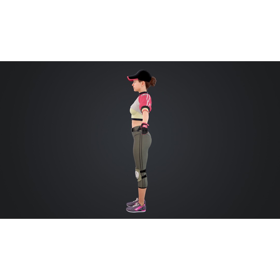 Baseballer 3D Model – Low Poly Rigged Character for Animation - View 8