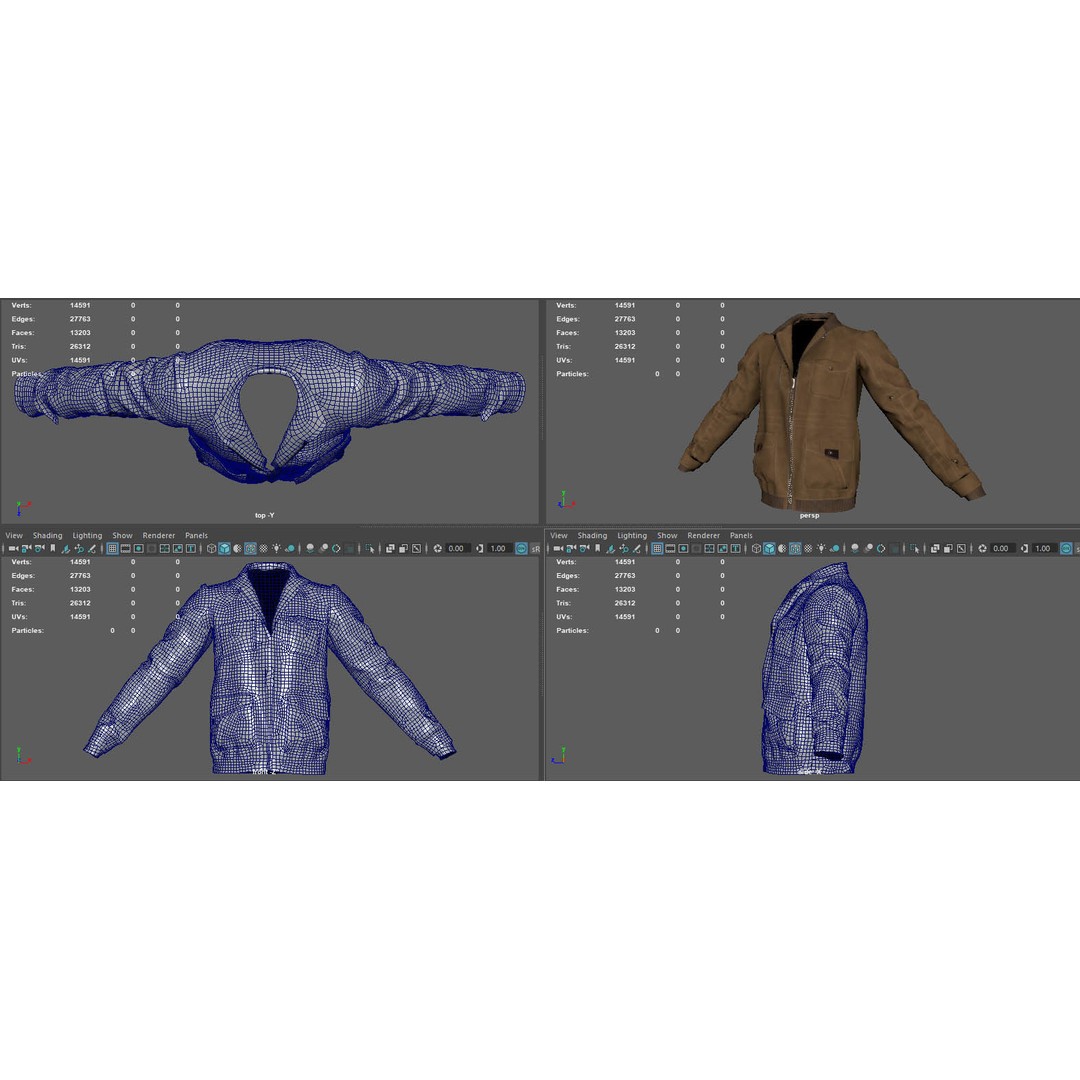Jaket Bomber 3D Model – High Poly Fashion Jacket with PBR Textures