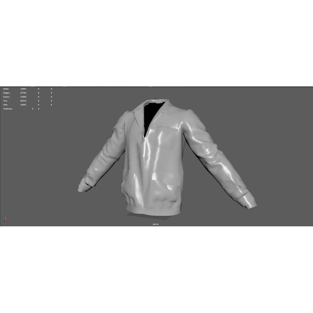 Jaket Bomber 3D Model – High Poly Fashion Jacket with PBR Textures - View 14