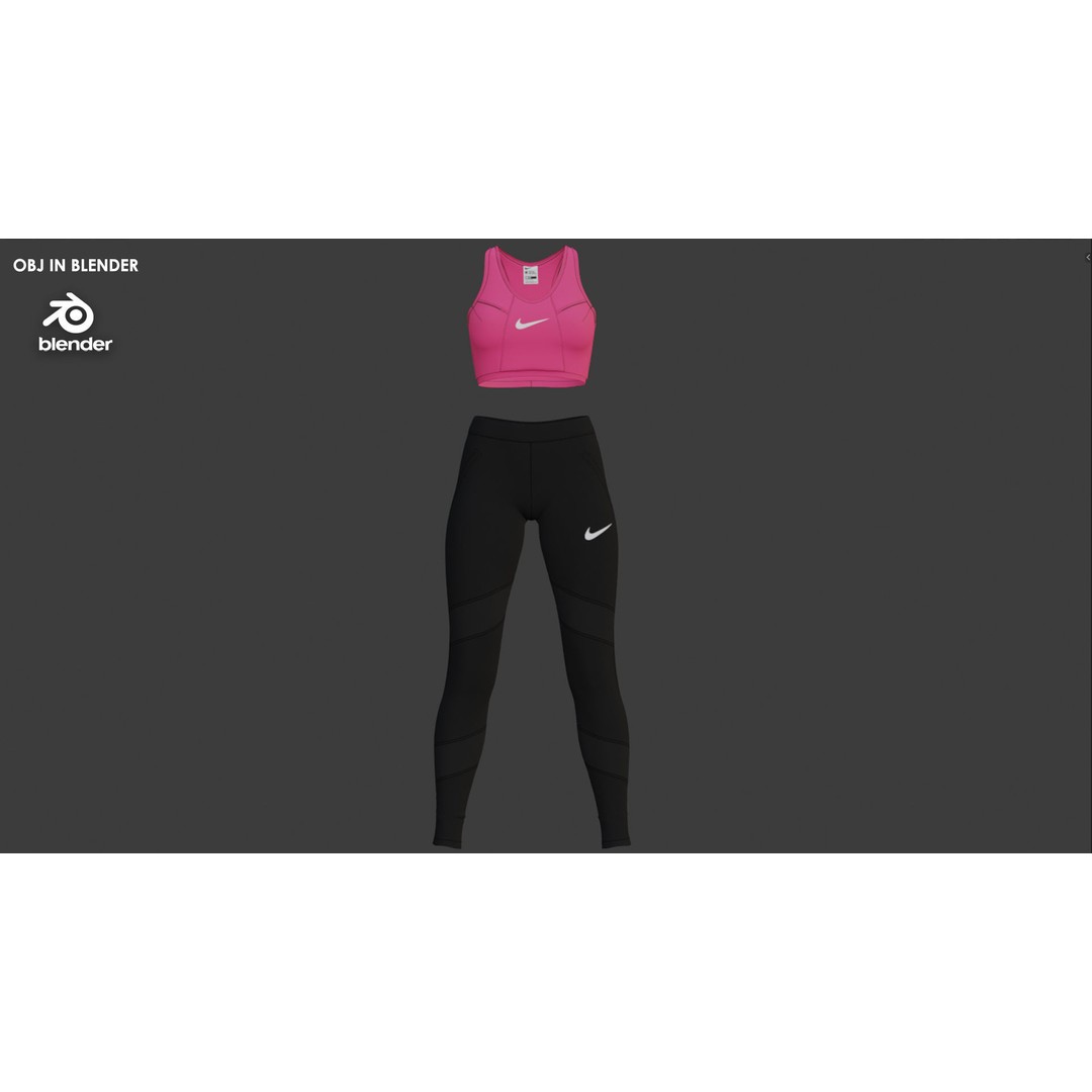 2 Girls Sportwear 3D Model – Marvelous Designer Project, PBR Textures - View 9