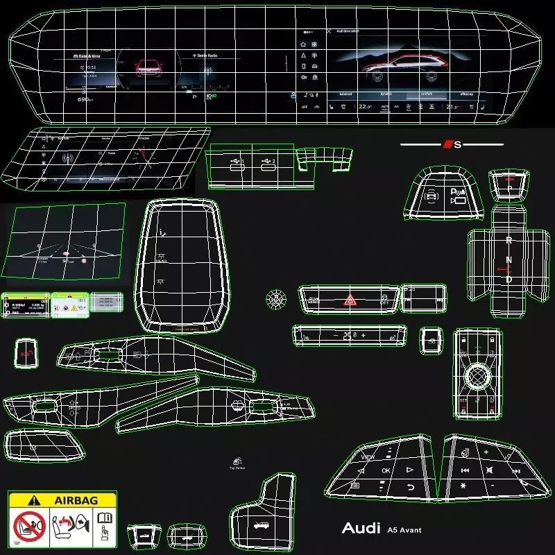 2025 Audi A5 Avant 3D Model – Photorealistic Vehicle Asset, FBX, OBJ