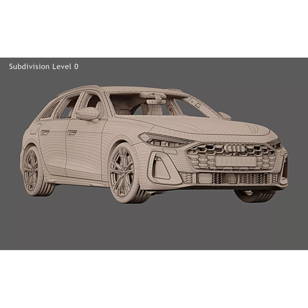 2025 Audi A5 Avant 3D Model – Photorealistic Vehicle Asset, FBX, OBJ - View 32