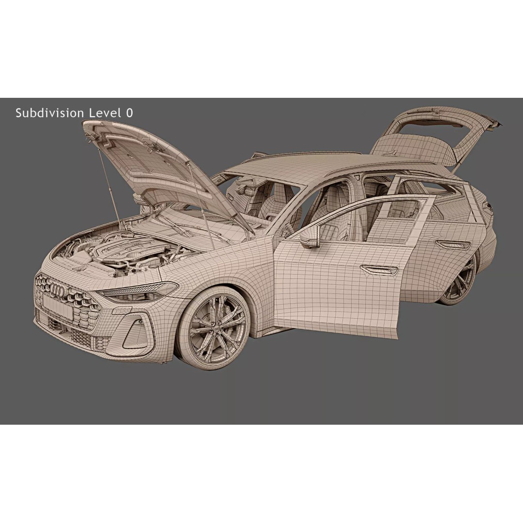 2025 Audi A5 Avant 3D Model – Photorealistic Vehicle Asset, FBX, OBJ - View 34