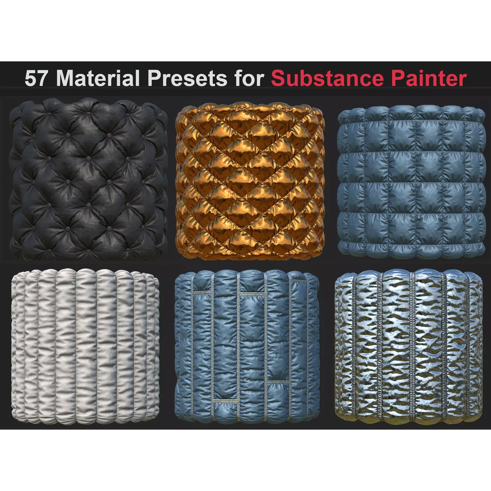 Spacecraft Insulation Tiling Textures - PBR Materials 3D Model - View 2