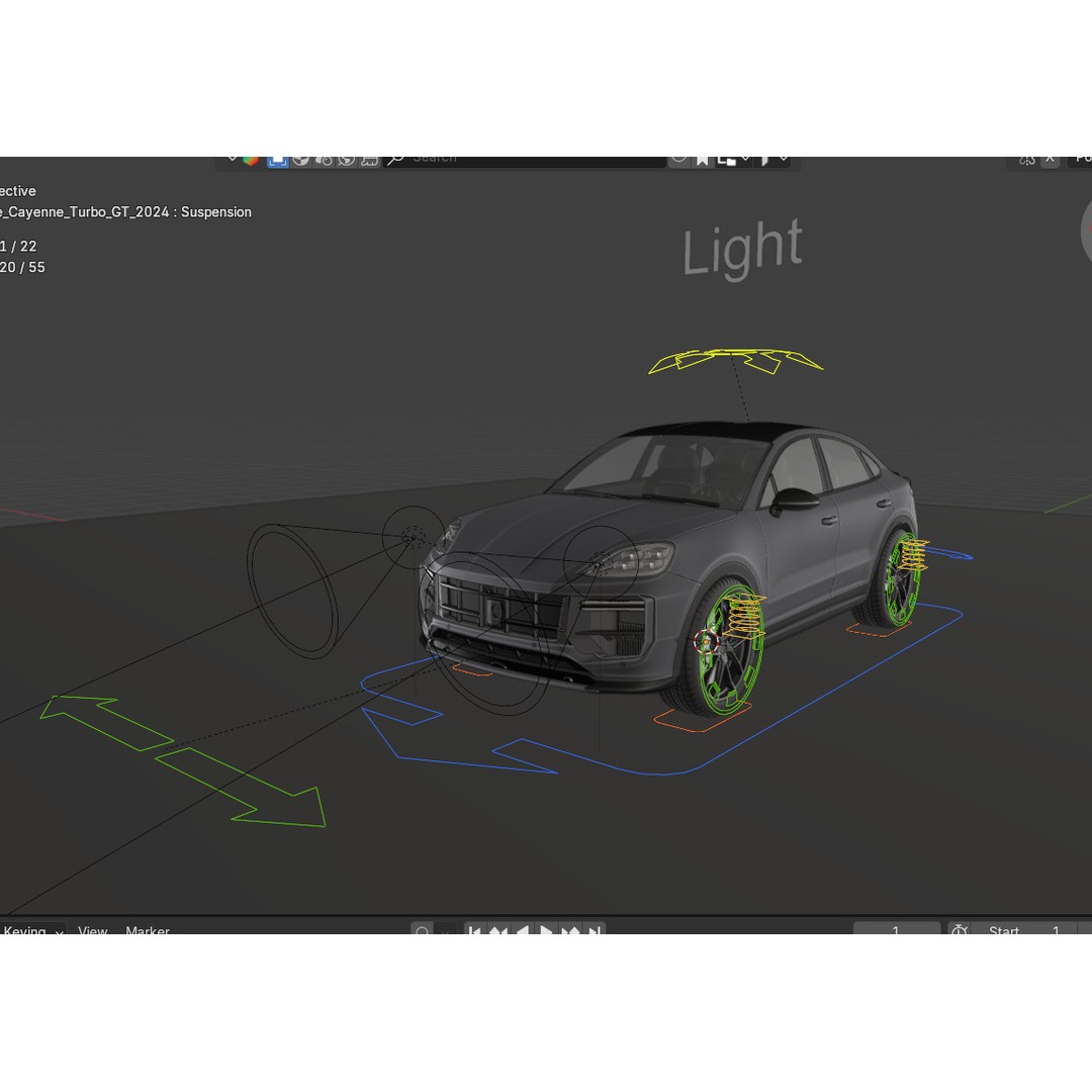 Porsche Cayenne Turbo GT 2024 3D Model – High Poly Rigged Asset, Blender, FBX, OBJ - View 6