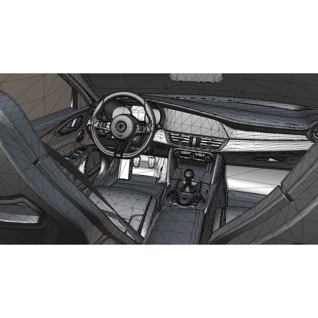 Alfa Romeo Giulia Quadrifoglio 3D Model – High Poly PBR Game Asset, FBX/OBJ/GLB