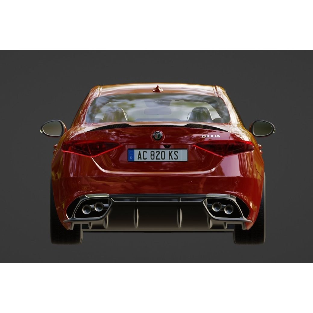 Alfa Romeo Giulia Quadrifoglio 3D Model – High Poly PBR Game Asset, FBX/OBJ/GLB - View 10