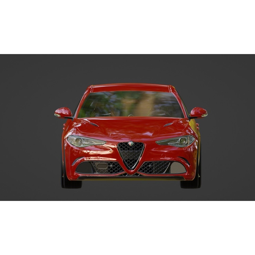 Alfa Romeo Giulia Quadrifoglio 3D Model – High Poly PBR Game Asset, FBX/OBJ/GLB - View 8