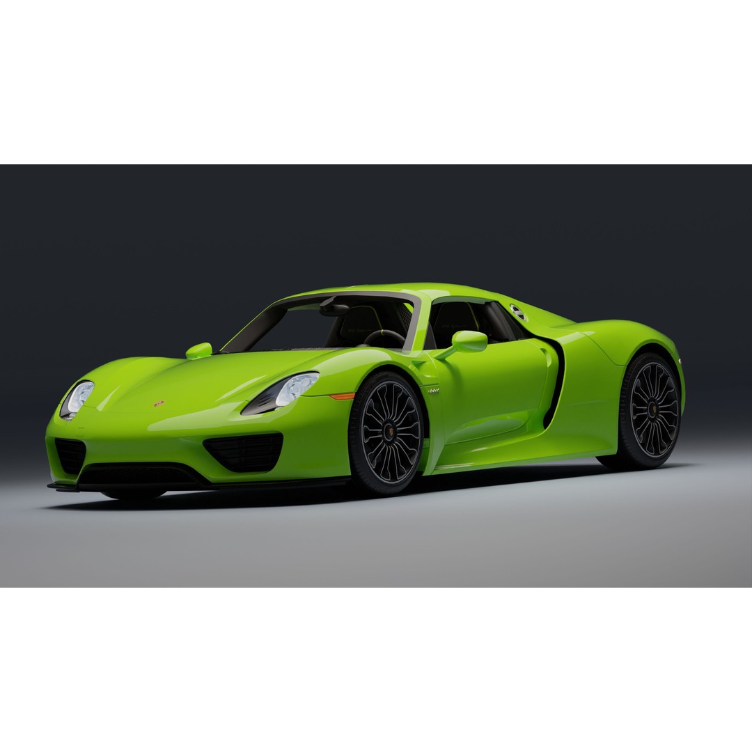 Porsche 918 Spyder 3D Model – Low Poly Game-Ready Asset, FBX, Blender