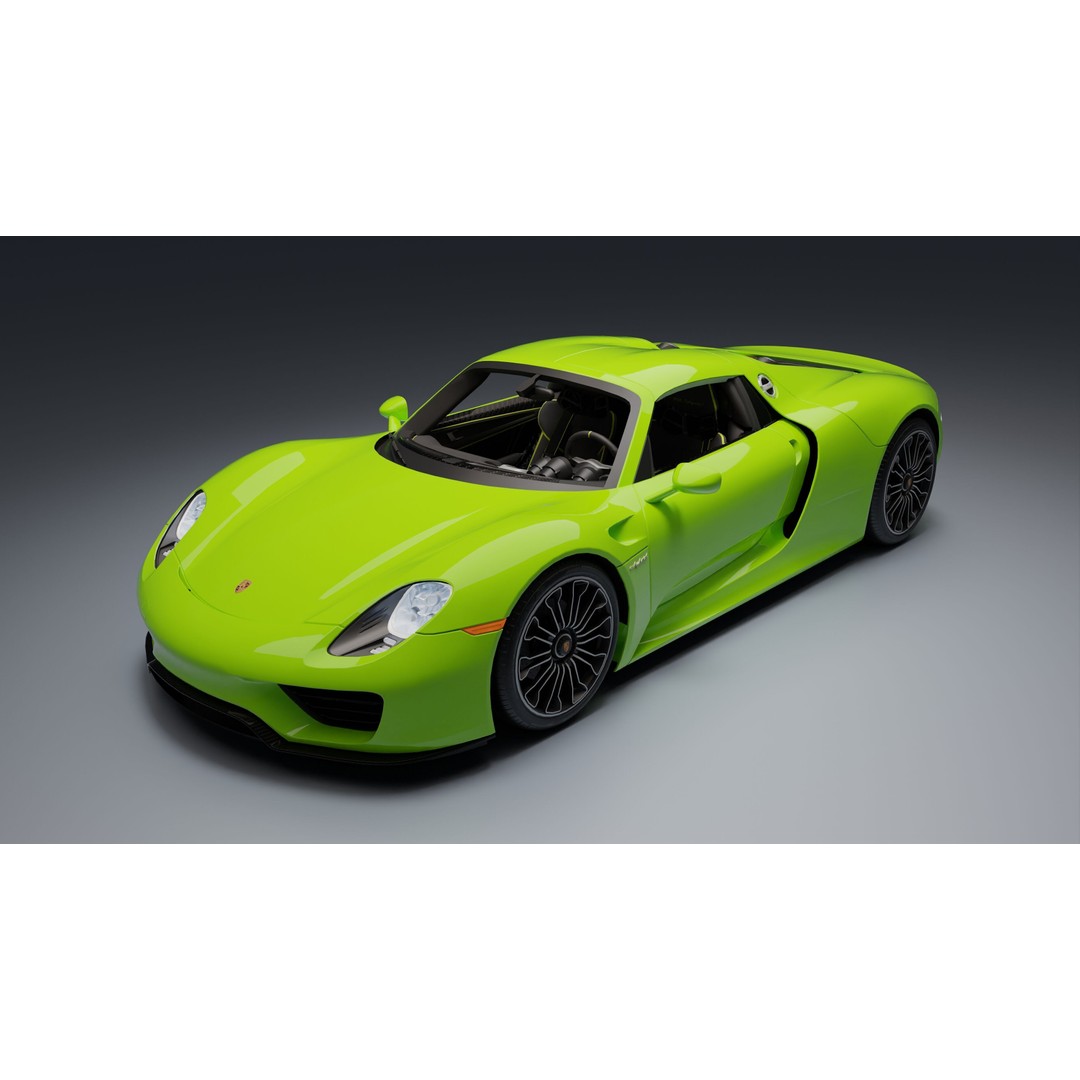 Porsche 918 Spyder 3D Model – Low Poly Game-Ready Asset, FBX, Blender - View 10