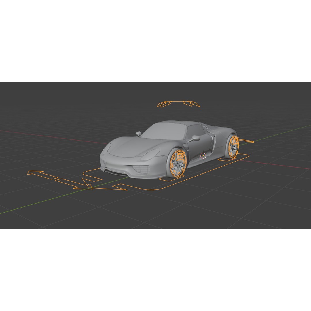 Porsche 918 Spyder 3D Model – Low Poly Game-Ready Asset, FBX, Blender - View 11