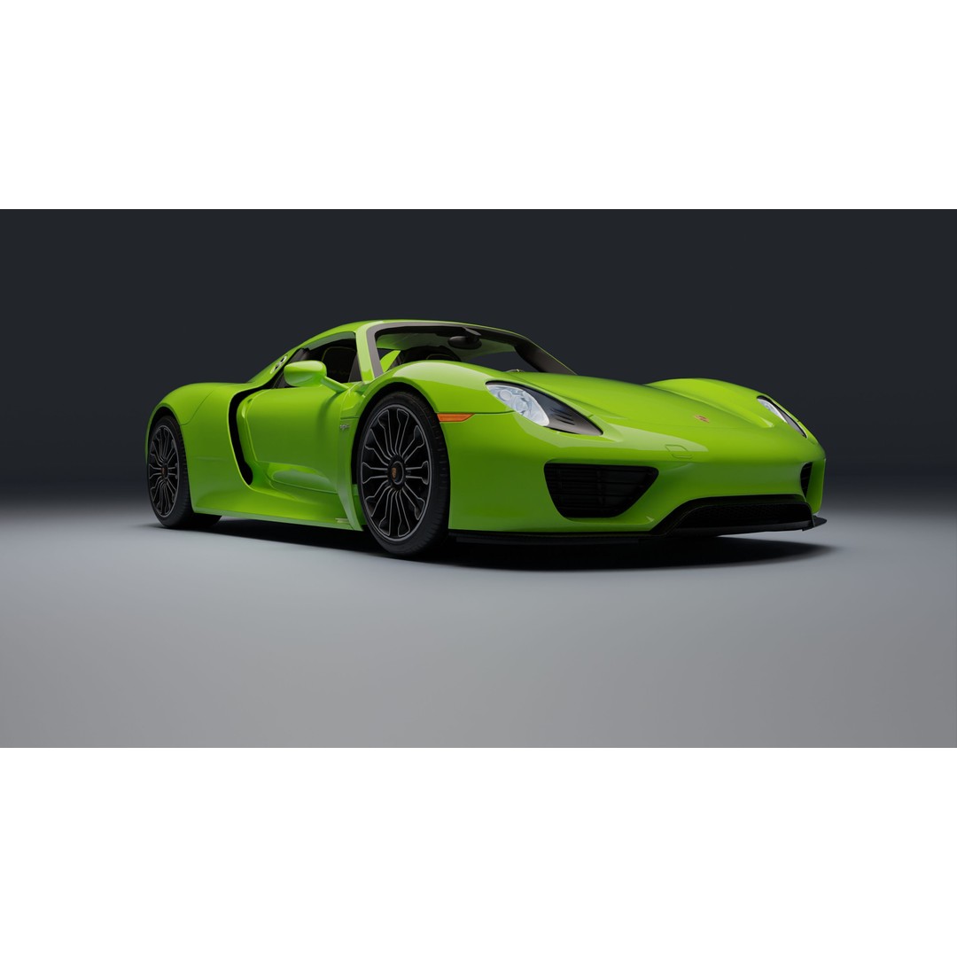 Porsche 918 Spyder 3D Model – Low Poly Game-Ready Asset, FBX, Blender - View 12