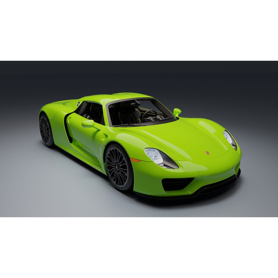 Porsche 918 Spyder 3D Model – Low Poly Game-Ready Asset, FBX, Blender - View 13