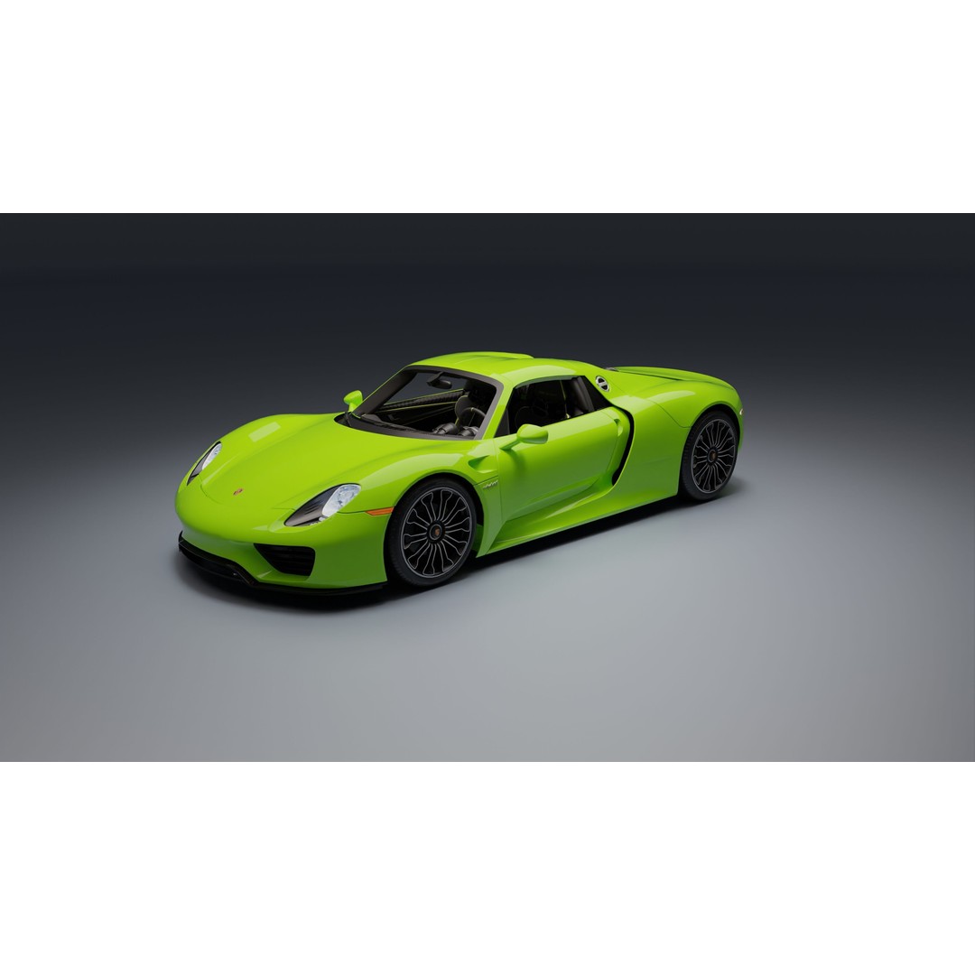 Porsche 918 Spyder 3D Model – Low Poly Game-Ready Asset, FBX, Blender - View 14