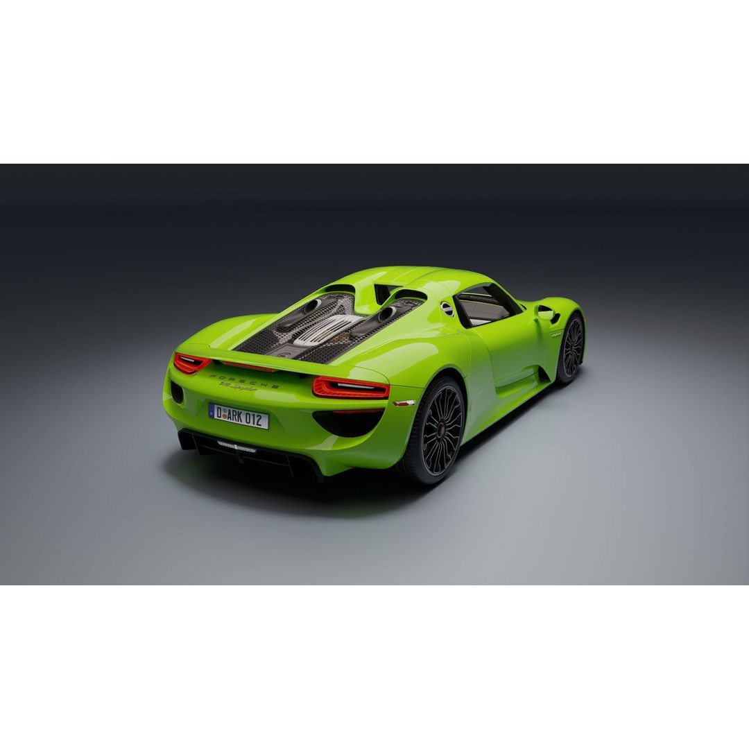 Porsche 918 Spyder 3D Model – Low Poly Game-Ready Asset, FBX, Blender - View 15