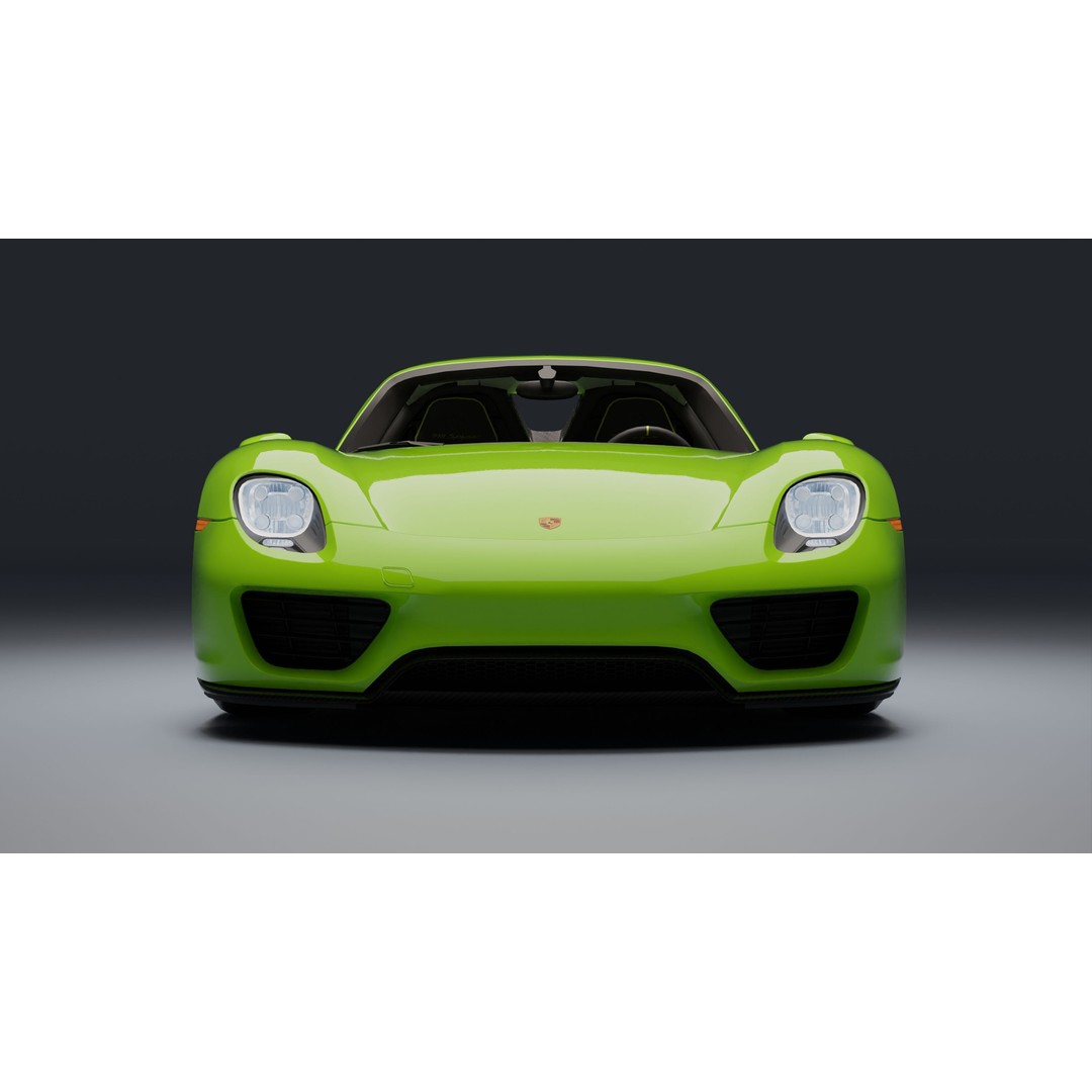 Porsche 918 Spyder 3D Model – Low Poly Game-Ready Asset, FBX, Blender - View 16