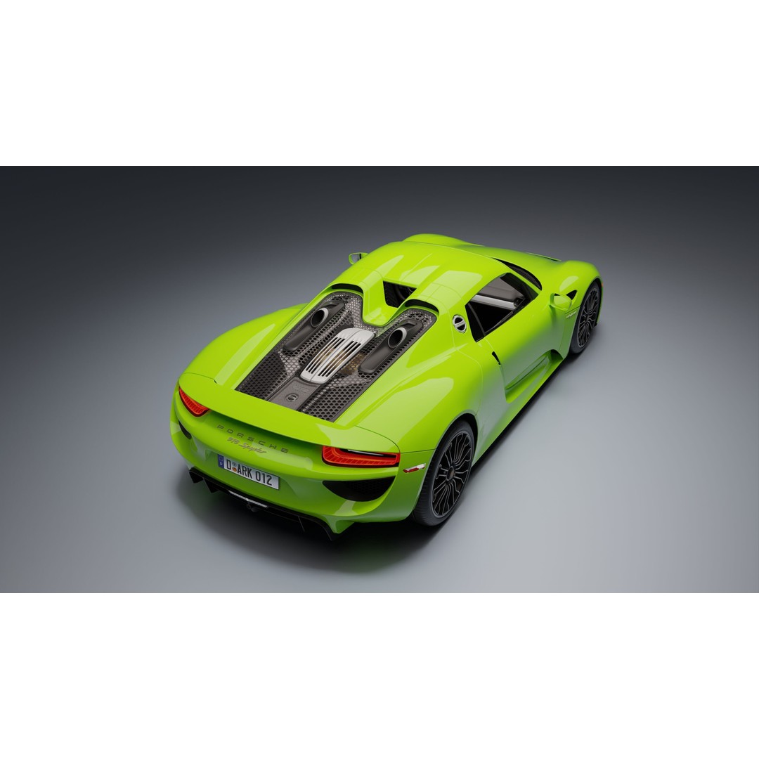 Porsche 918 Spyder 3D Model – Low Poly Game-Ready Asset, FBX, Blender - View 17