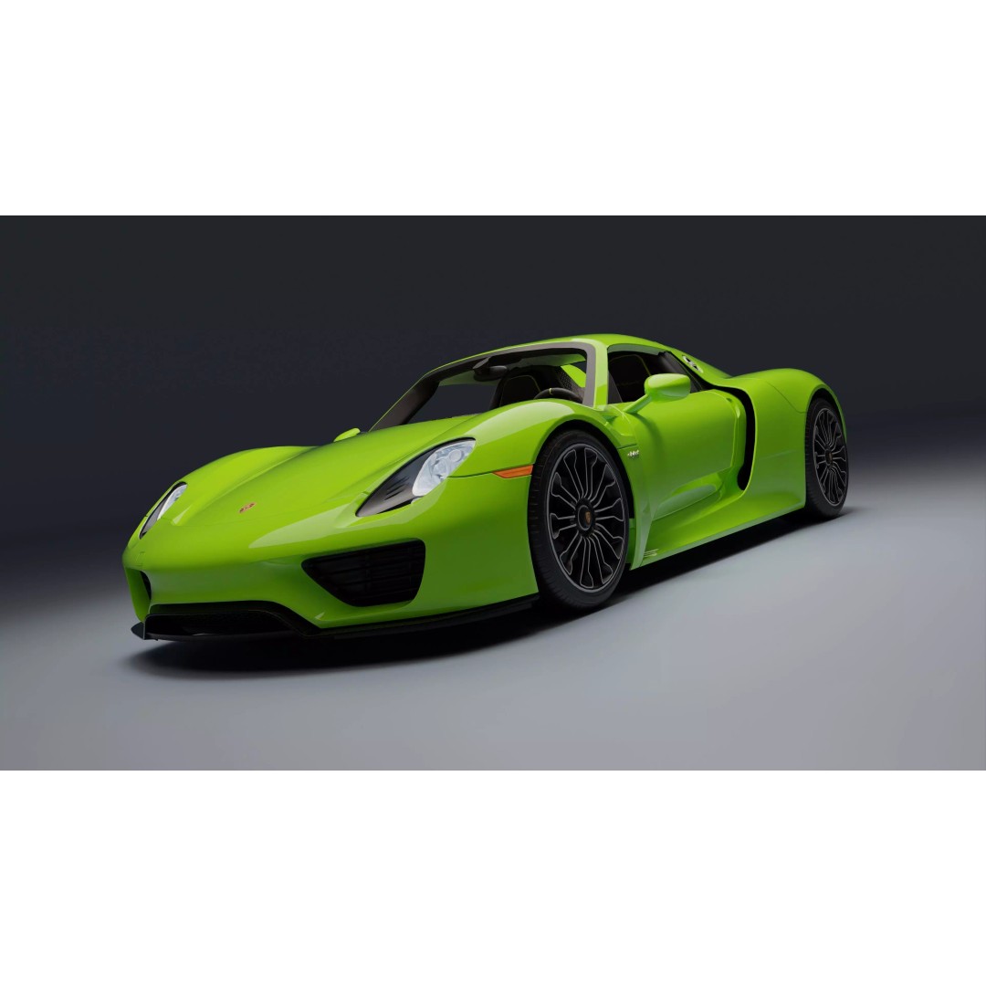 Porsche 918 Spyder 3D Model – Low Poly Game-Ready Asset, FBX, Blender - View 2