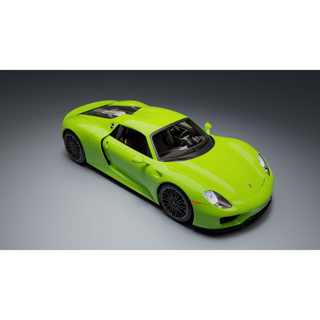 Porsche 918 Spyder 3D Model – Low Poly Game-Ready Asset, FBX, Blender - View 20