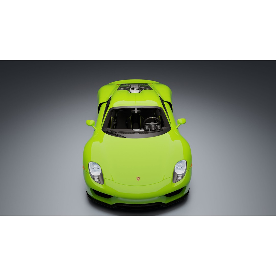 Porsche 918 Spyder 3D Model – Low Poly Game-Ready Asset, FBX, Blender - View 21