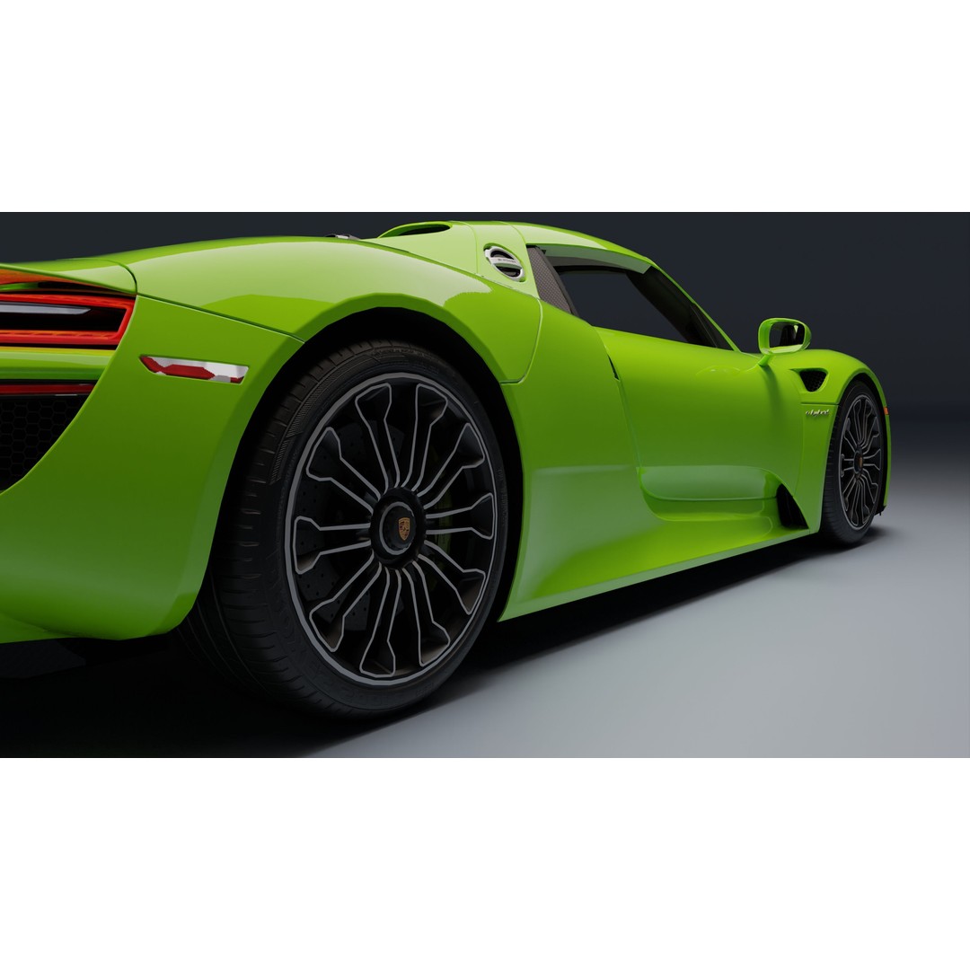 Porsche 918 Spyder 3D Model – Low Poly Game-Ready Asset, FBX, Blender - View 22