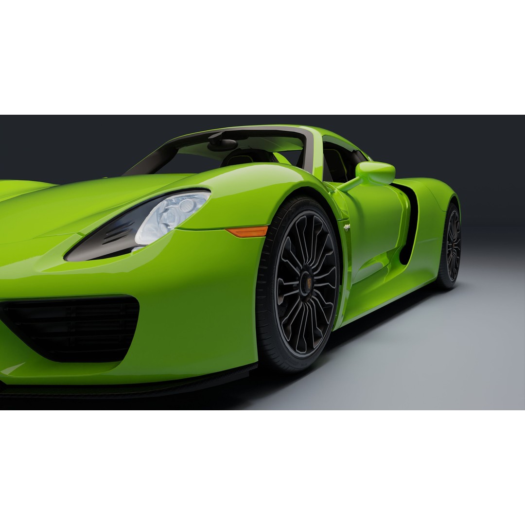 Porsche 918 Spyder 3D Model – Low Poly Game-Ready Asset, FBX, Blender - View 23