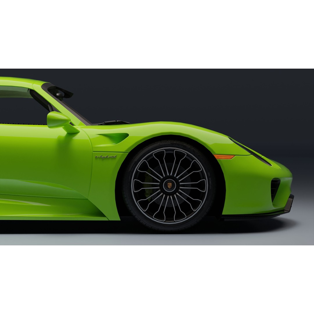 Porsche 918 Spyder 3D Model – Low Poly Game-Ready Asset, FBX, Blender - View 24